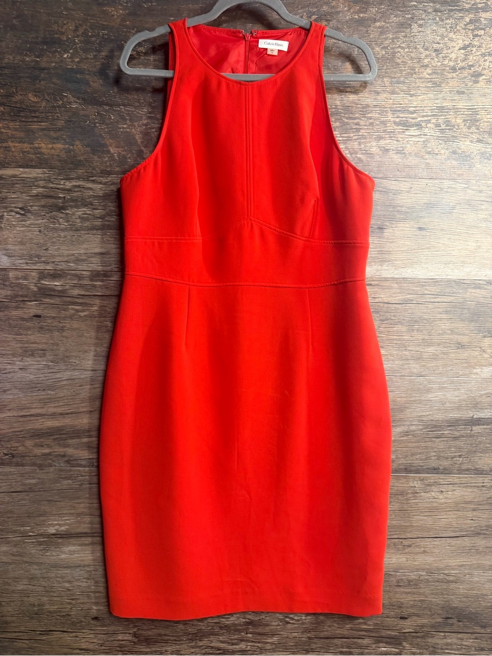 Calvin Klein Bright Red Sleeveless Sheath Dress